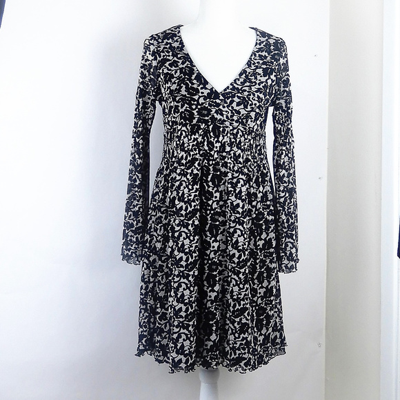 BCBGMaxAzria Dresses & Skirts - BCBGMAXAZRIA Transparent Long Sleeve Black Dress